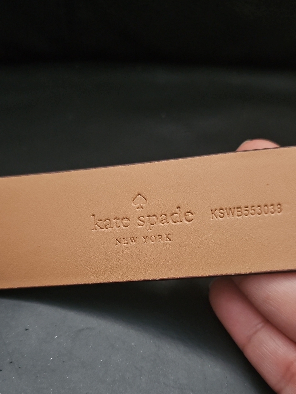 Kate Spade New York 100% Brown Leather Belt with Gold Buckle 7 Adjustable Loop - Picture 5 of 10